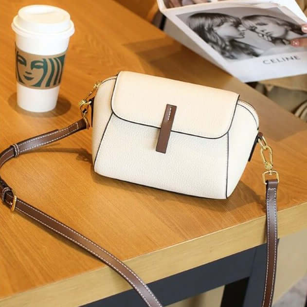 A white mini crossbody bag