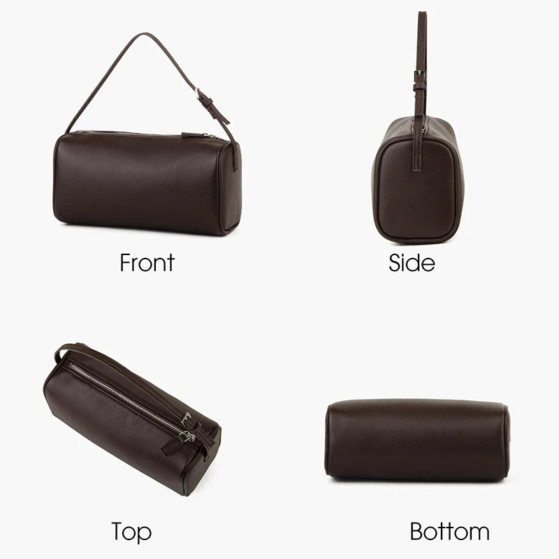 Valentina Roll mini leather barrel bag