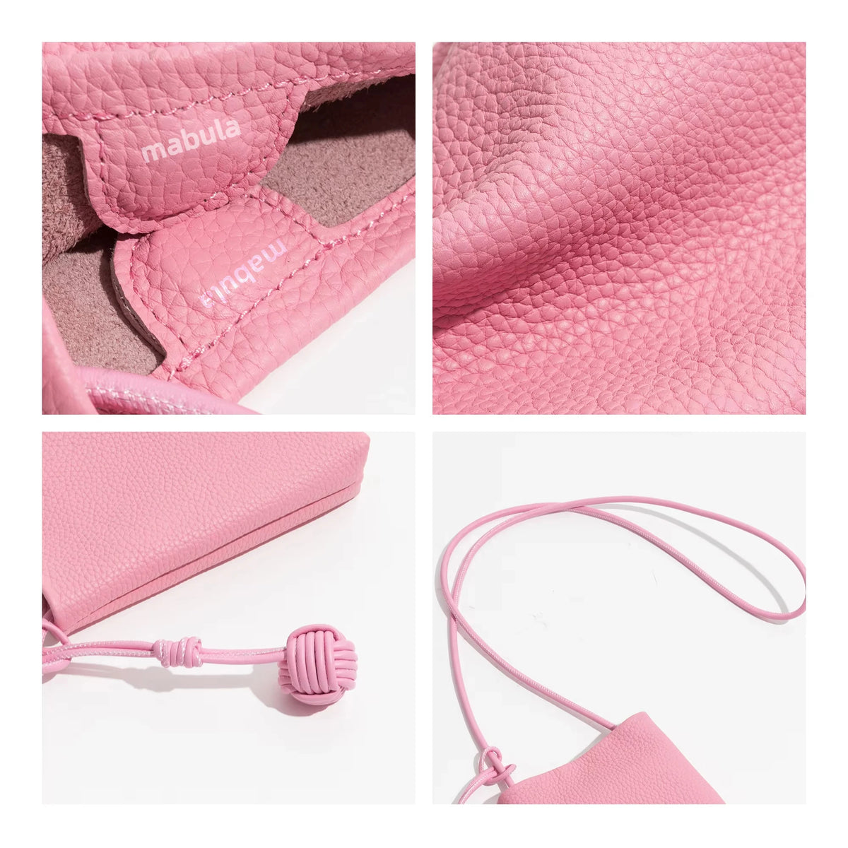 Valentina Cara pouch in Silver, detail
