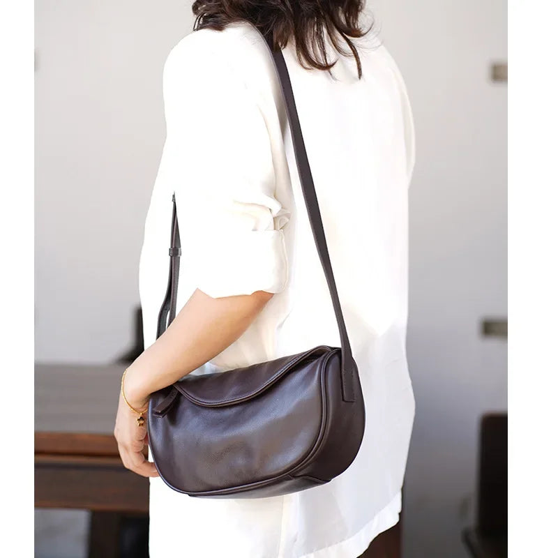Valentina Zona saddle bag in Coffee
