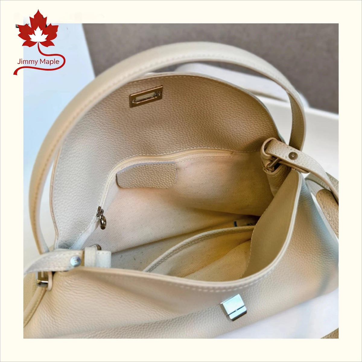 Valentina Porto tote in Beige, detail