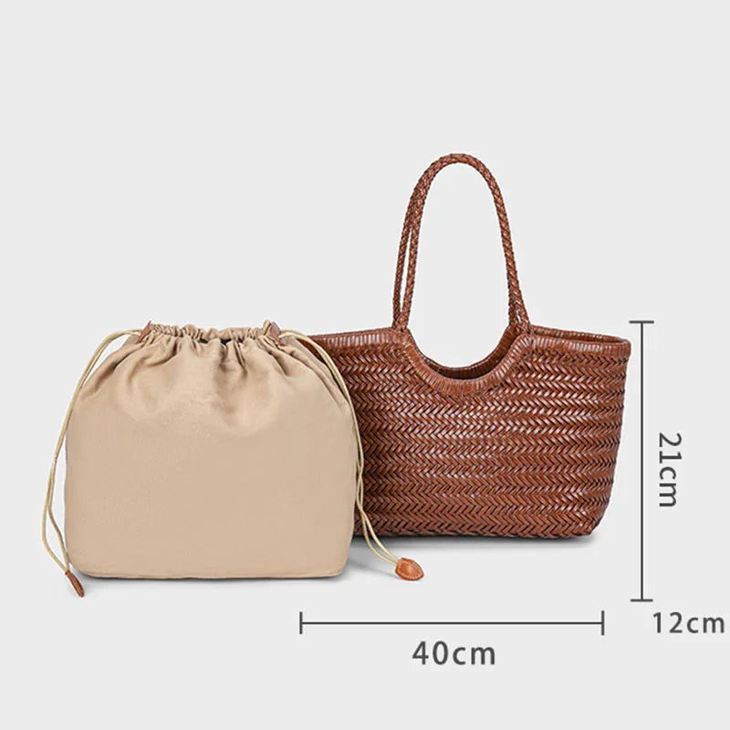 Valentina Gubbio tote in Coffee, interior