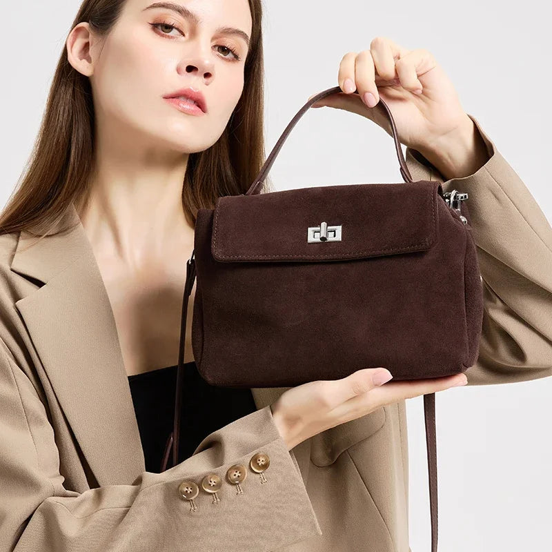 Valentina Nova suede shoulder bag