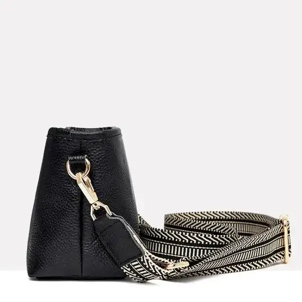 Black leather crossbody bag