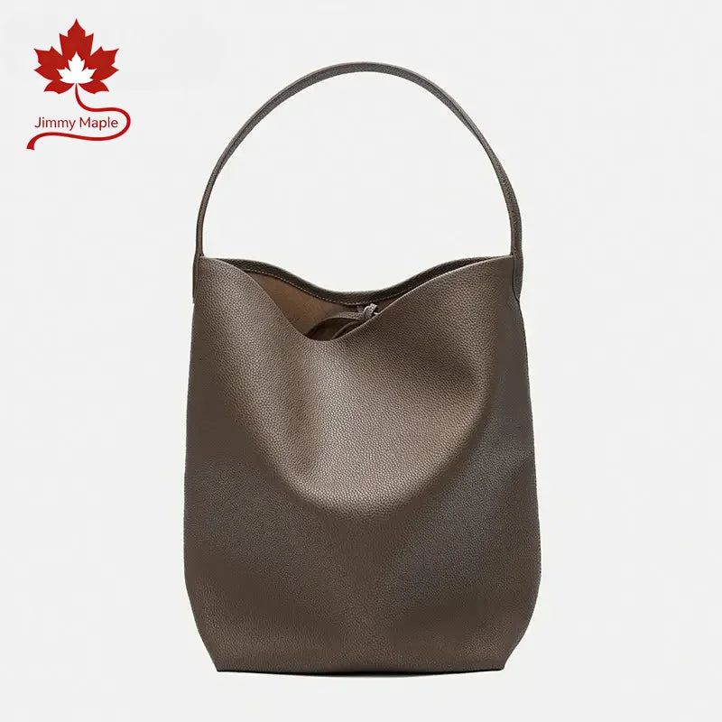 Valentina Tela Small bucket bag in Grey, front view