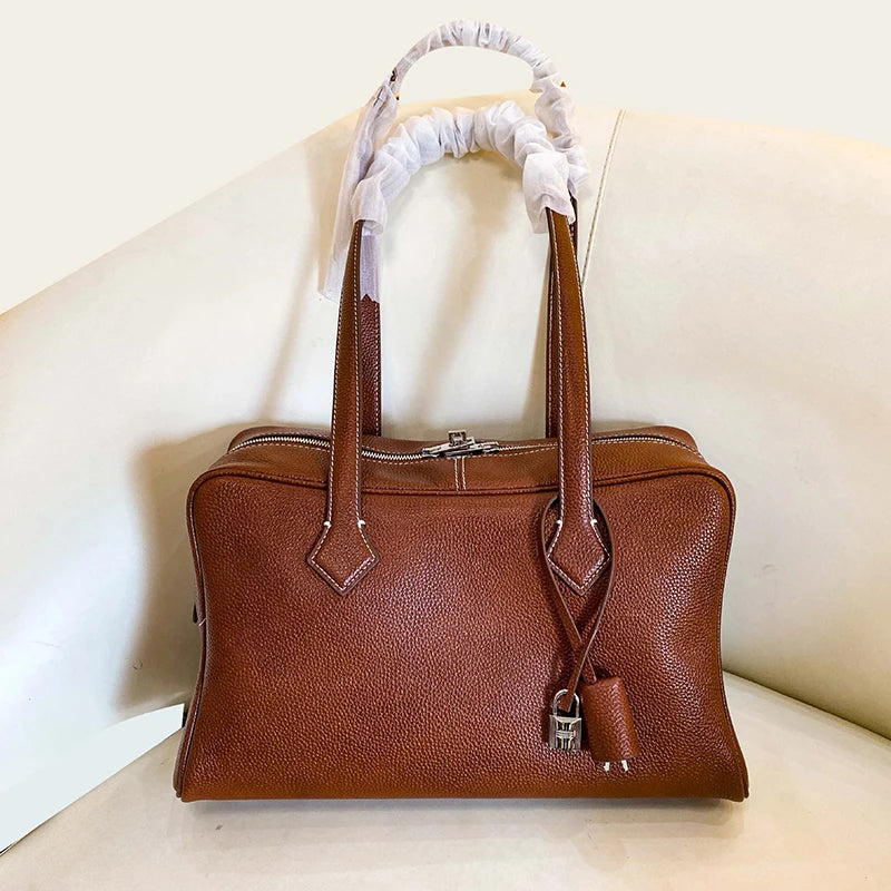 Valentina Rosa Small tote in Dark Brown