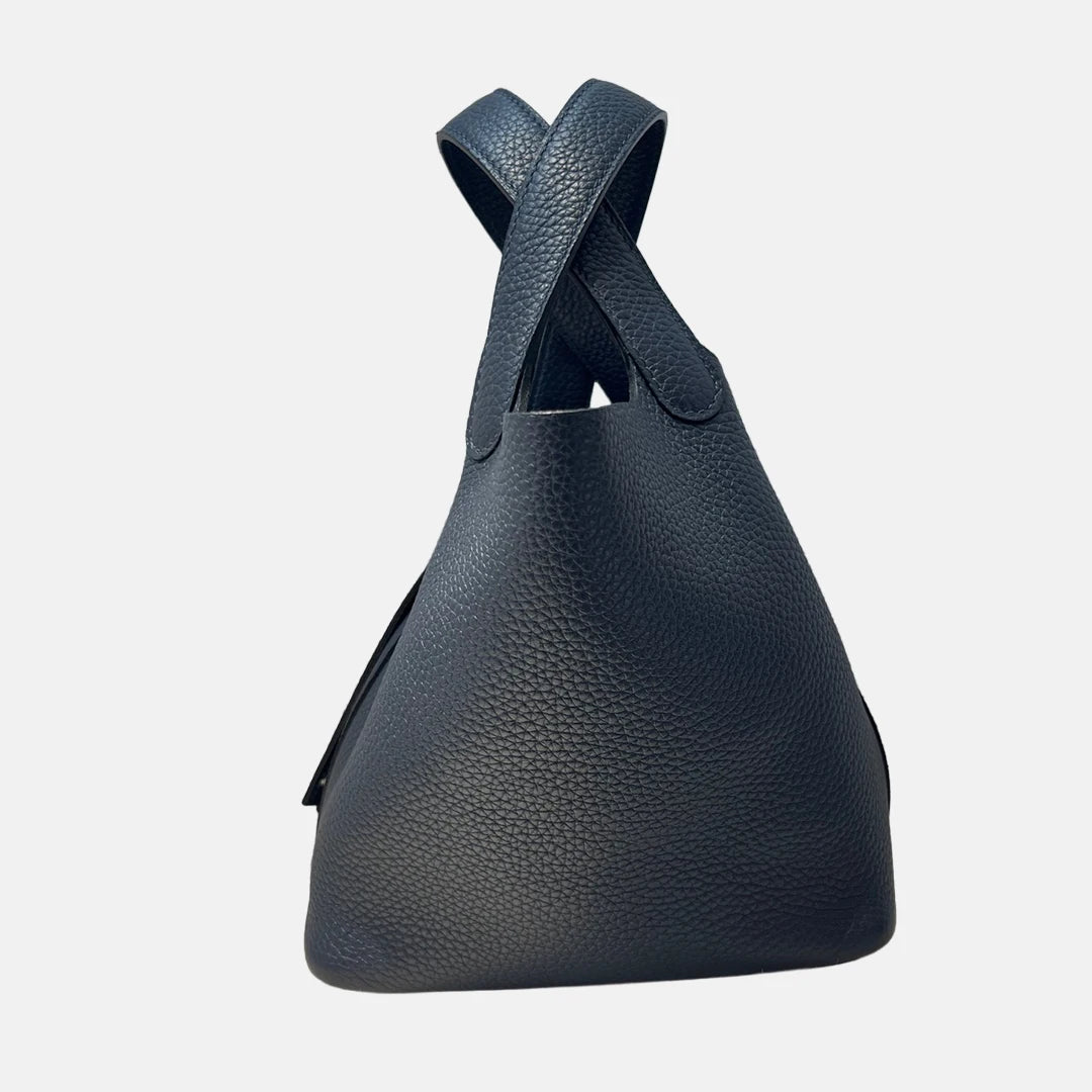 Valentina Ostuni Small bucket bag in Denim, back view