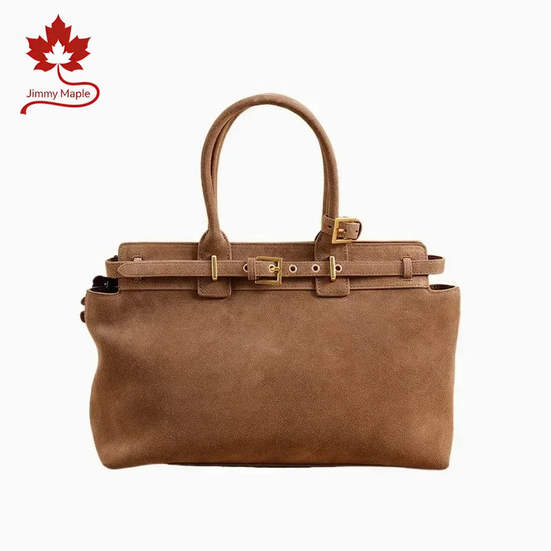 Valentina Spello top-handle bag in Coffee, front view
