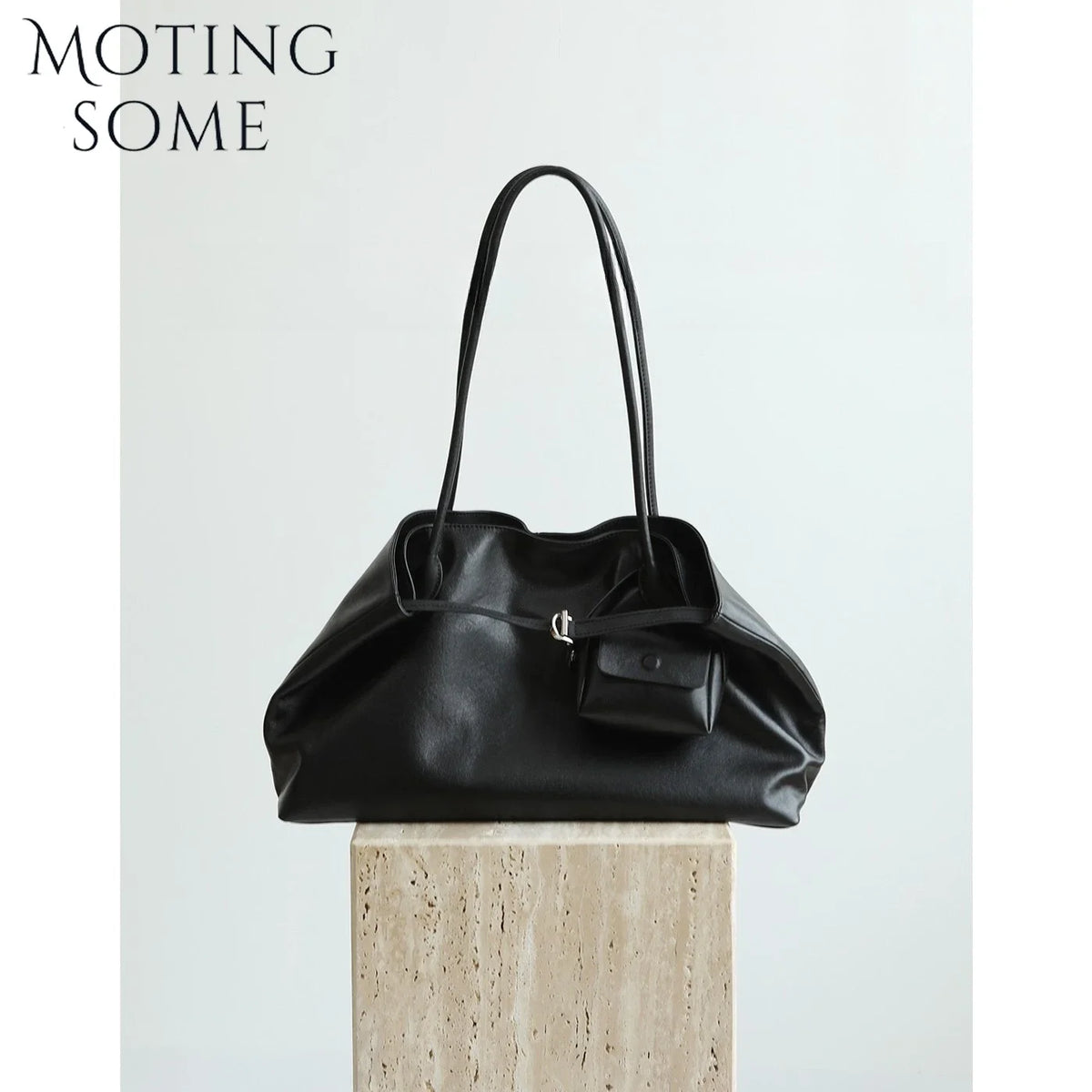 Valentina Nido tote in Coffee, front view