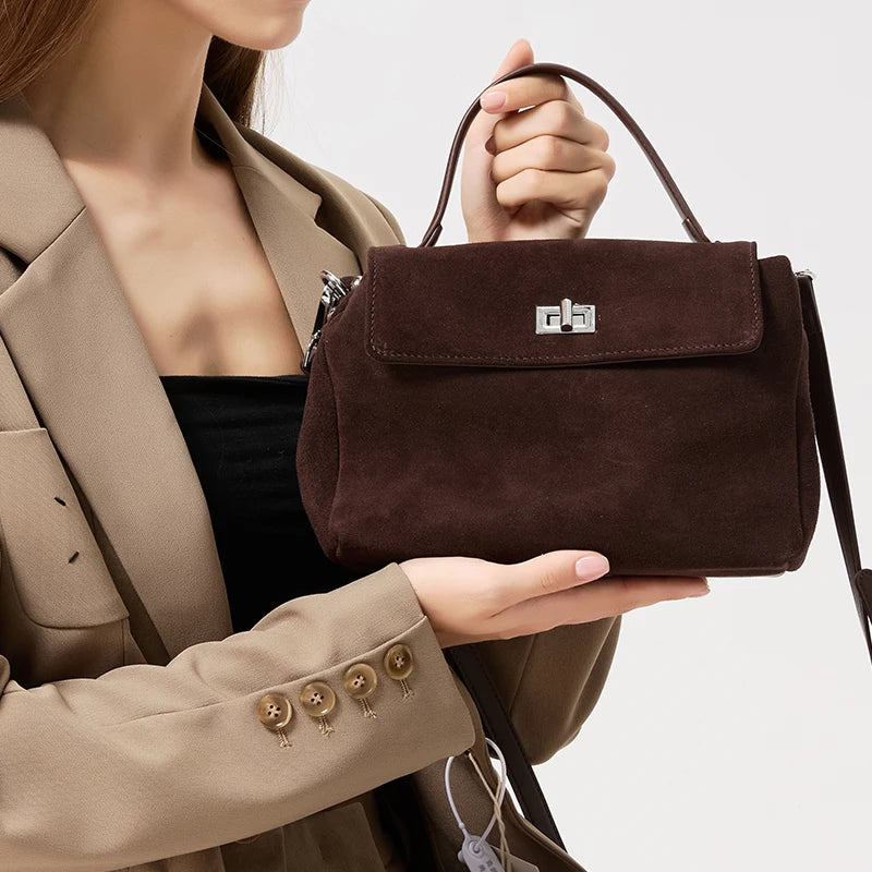 Valentina Nova suede shoulder bag