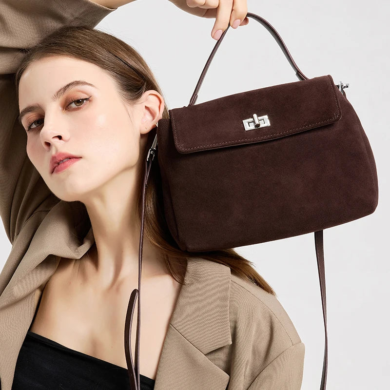 Valentina Nova suede shoulder bag