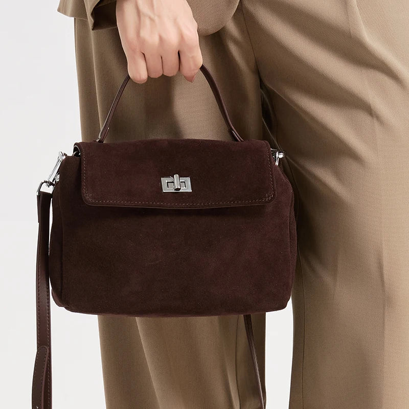 Valentina Nova suede shoulder bag