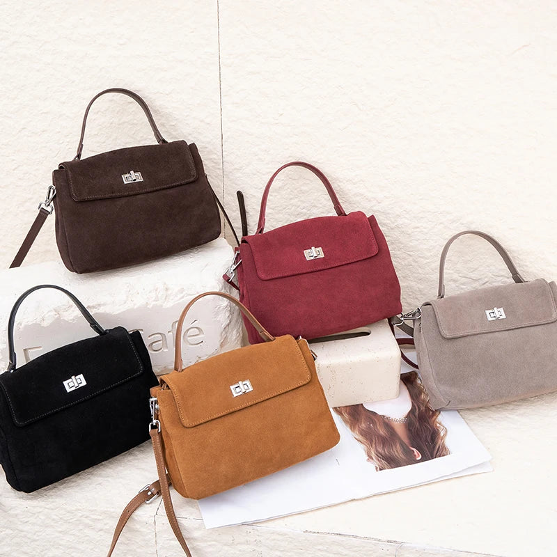 Valentina Nova suede shoulder bag