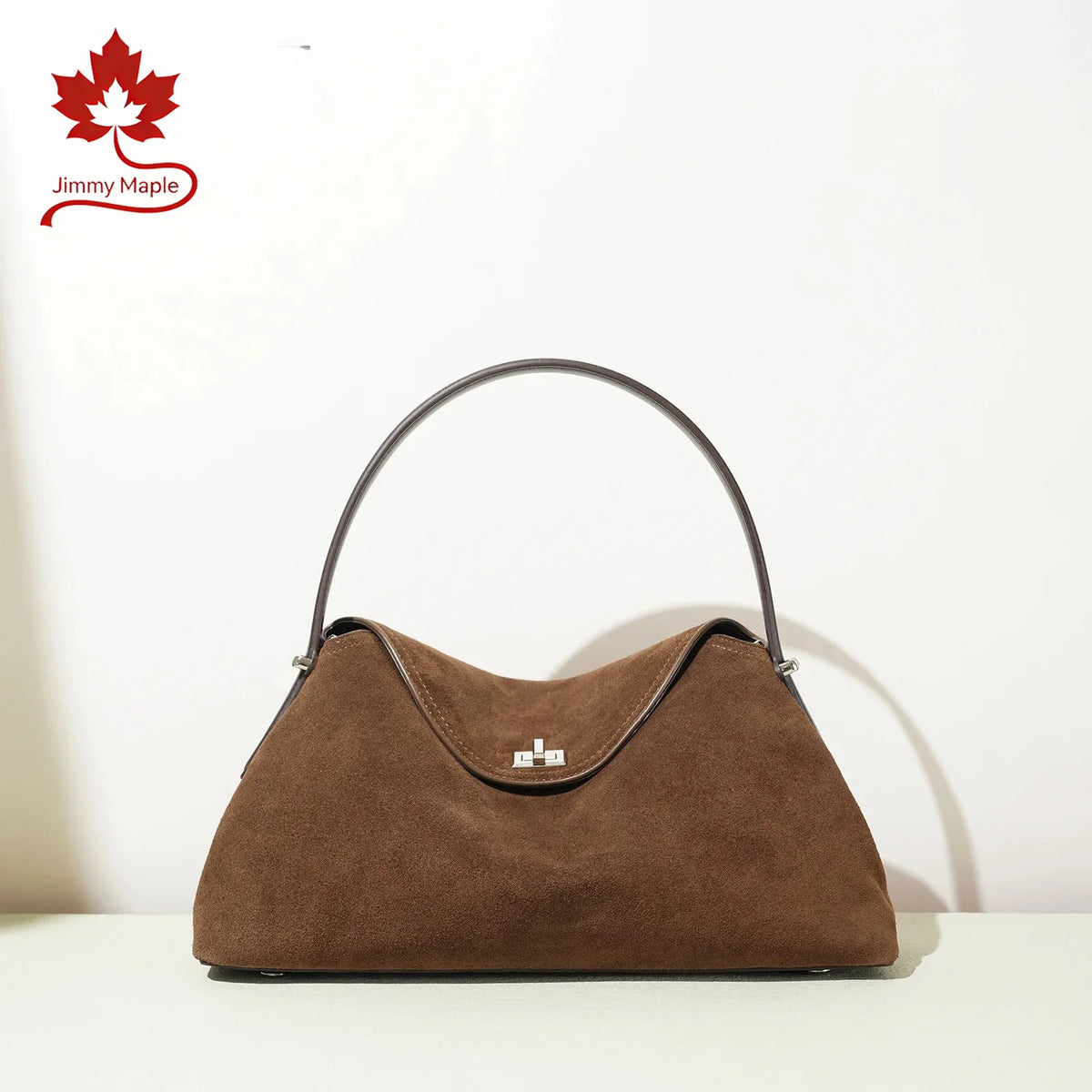 Valentina Bowler suede bowling bag