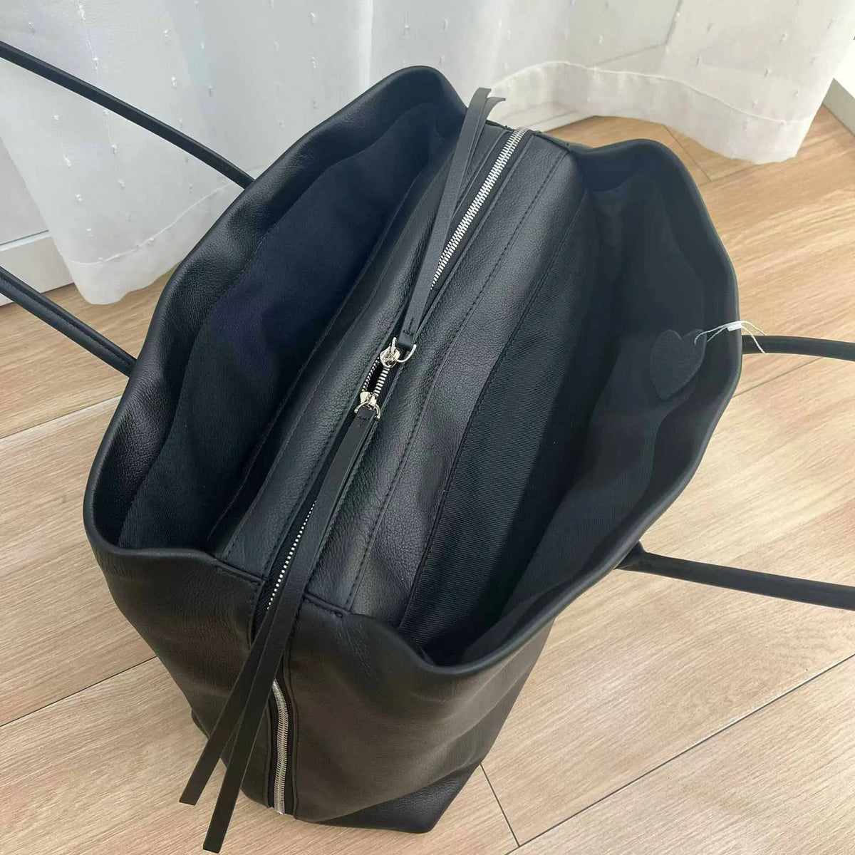 Valentina Nebbia tote in Coffee, worn