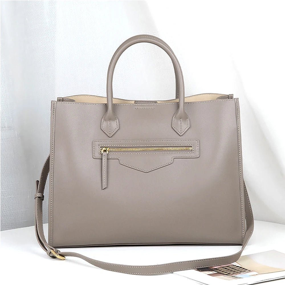 Valentina Pausa top-handle bag in Dark Gray, side view