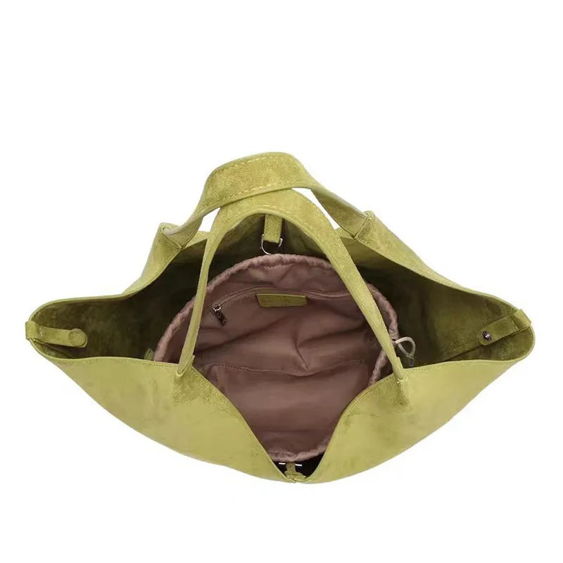 Valentina Bello tote in Coffee, interior