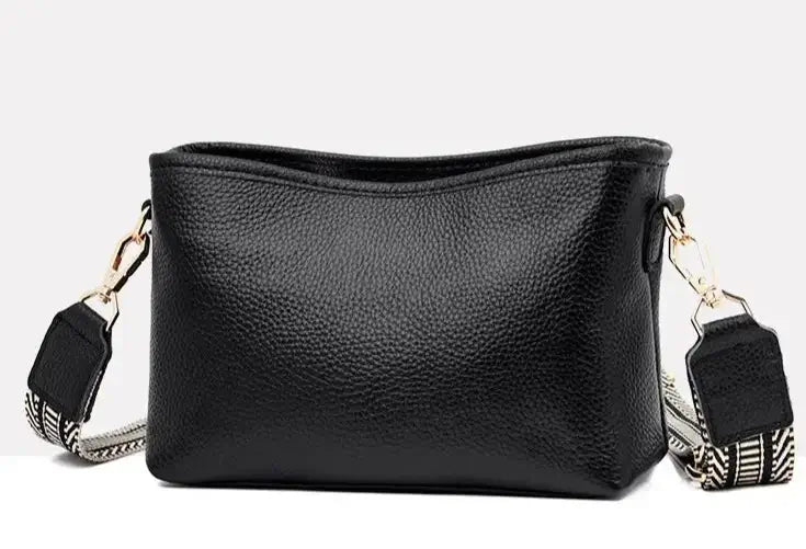 Black leather crossbody bag