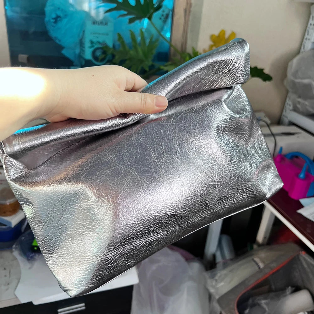 Valentina Lido top-handle bag in Silver