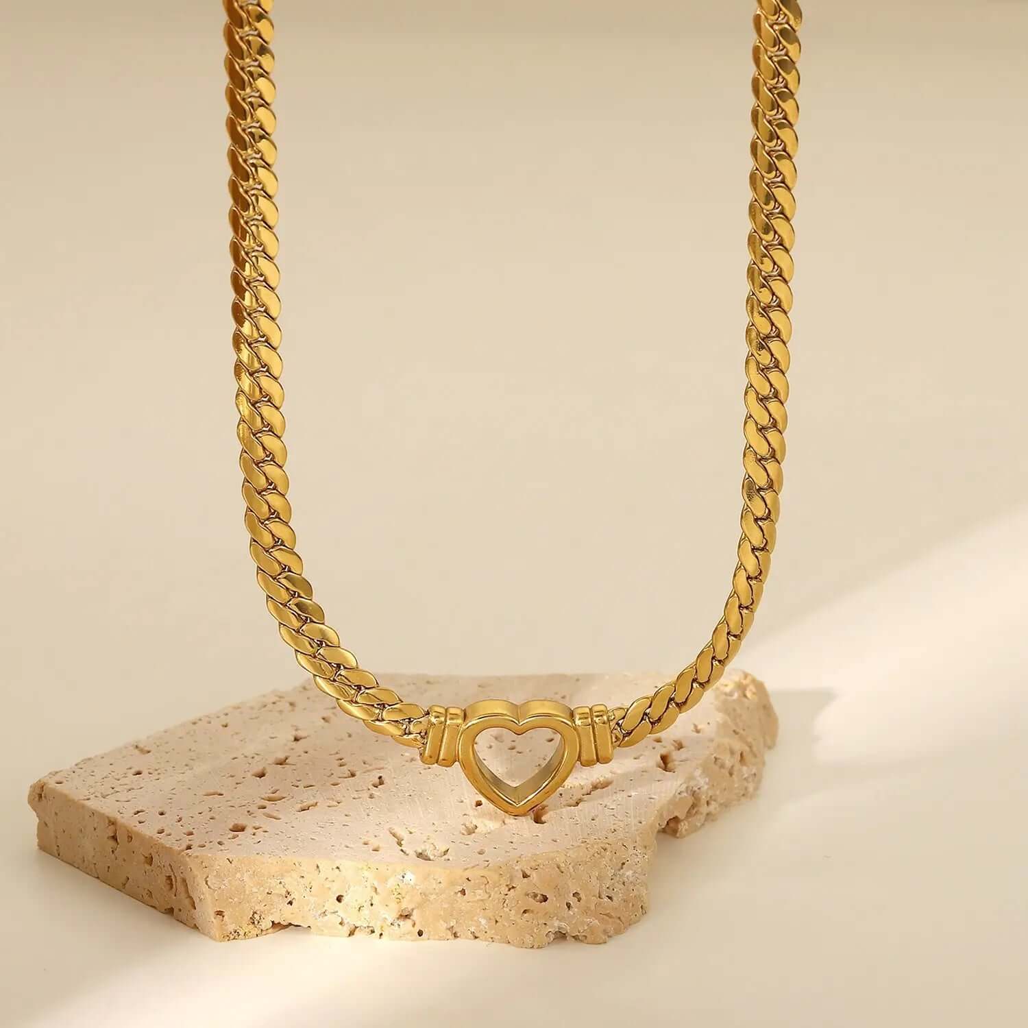 Gold figaro heart necklace