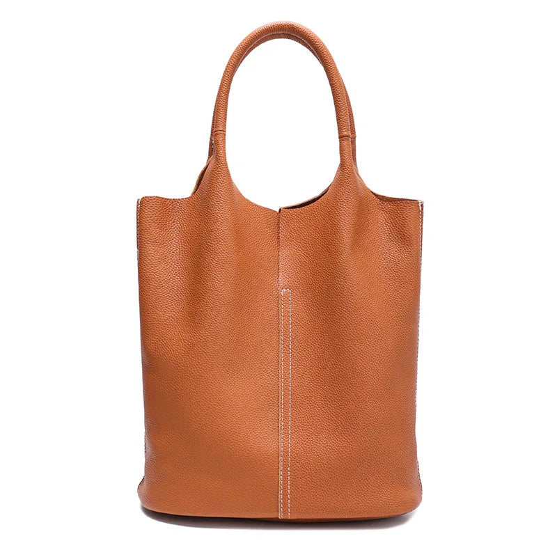 Valentina Arco bucket bag in Chestnut