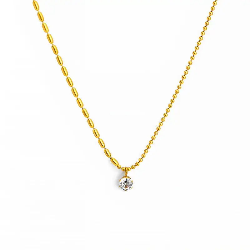 Gold chain necklace with diamond