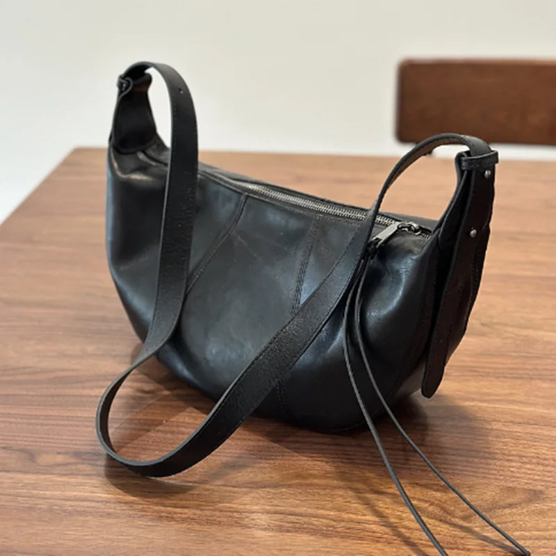 Valentina Salvia saddle bag in Dark Gray