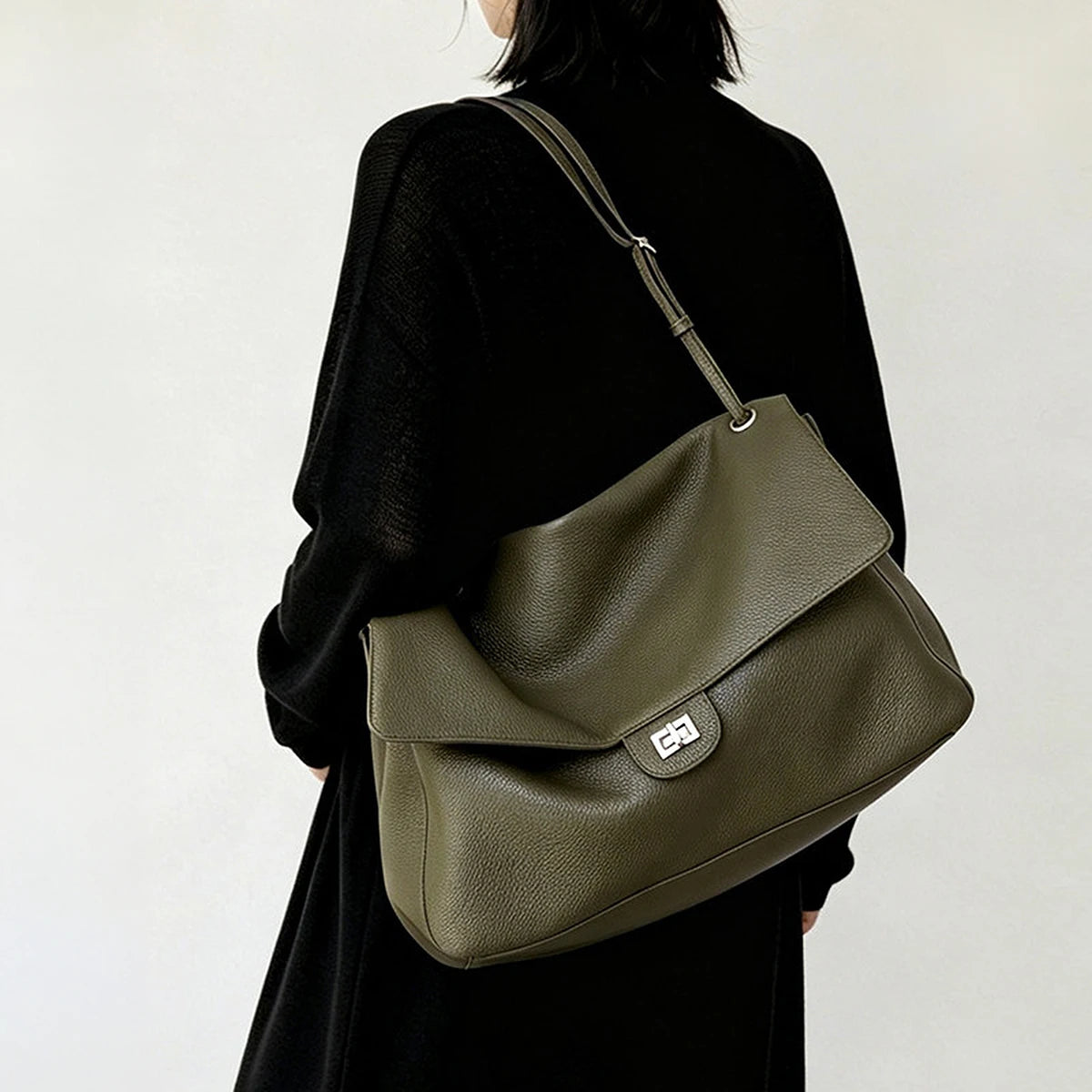 Valentina Fiume Small tote in Ink Green