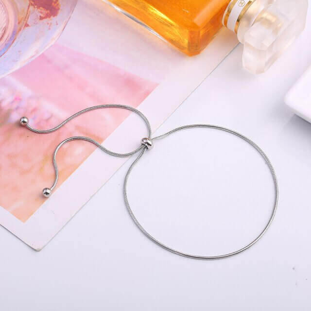 thin rope bracelet silver