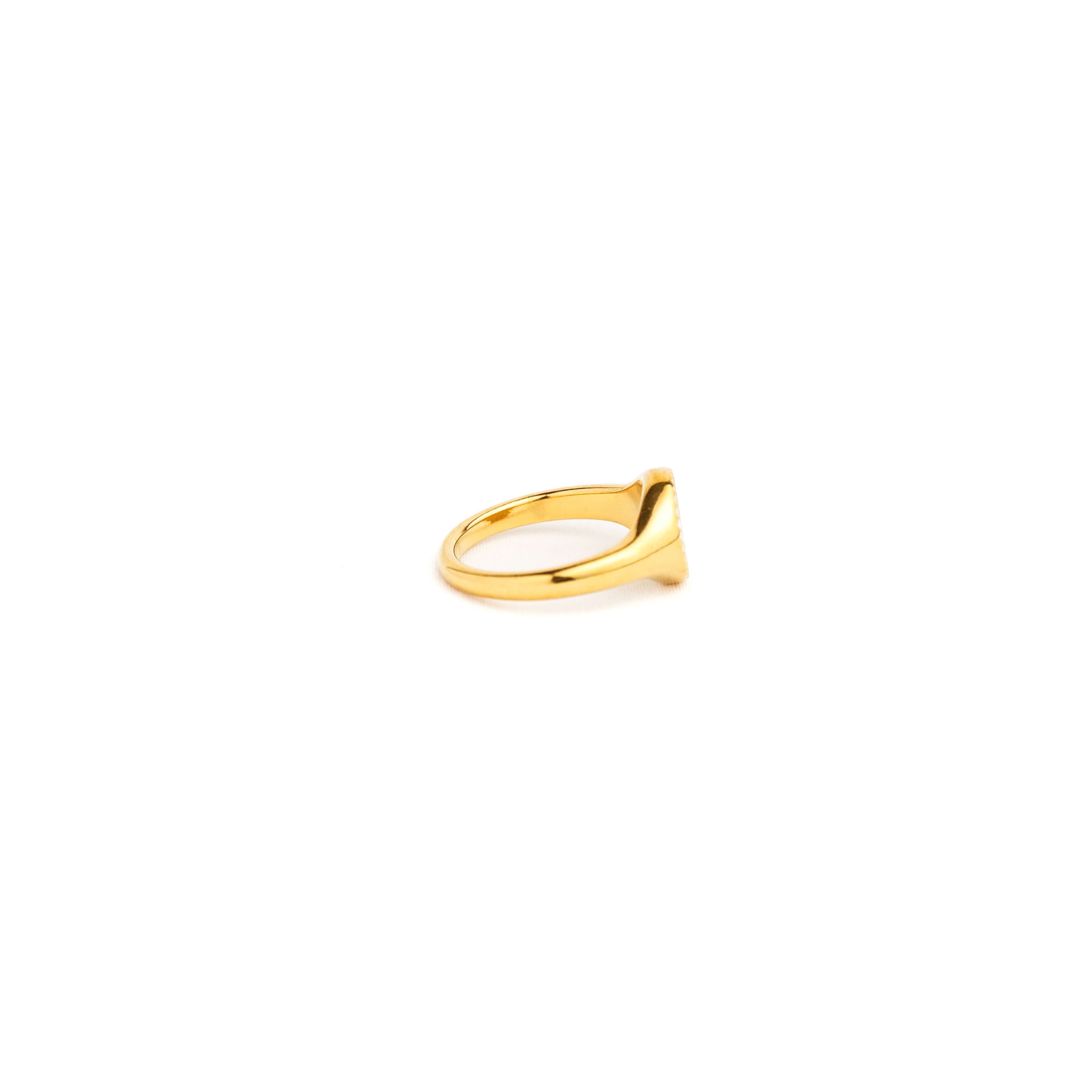 Gold sun signet ring