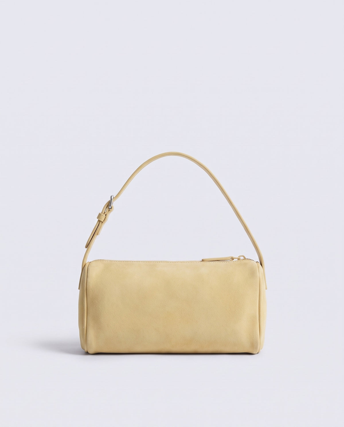Alba barrel shoulder bag in Butter suede – back view