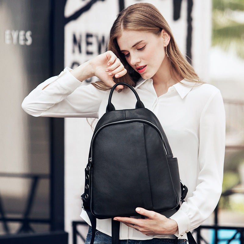 Black Leather Backpack