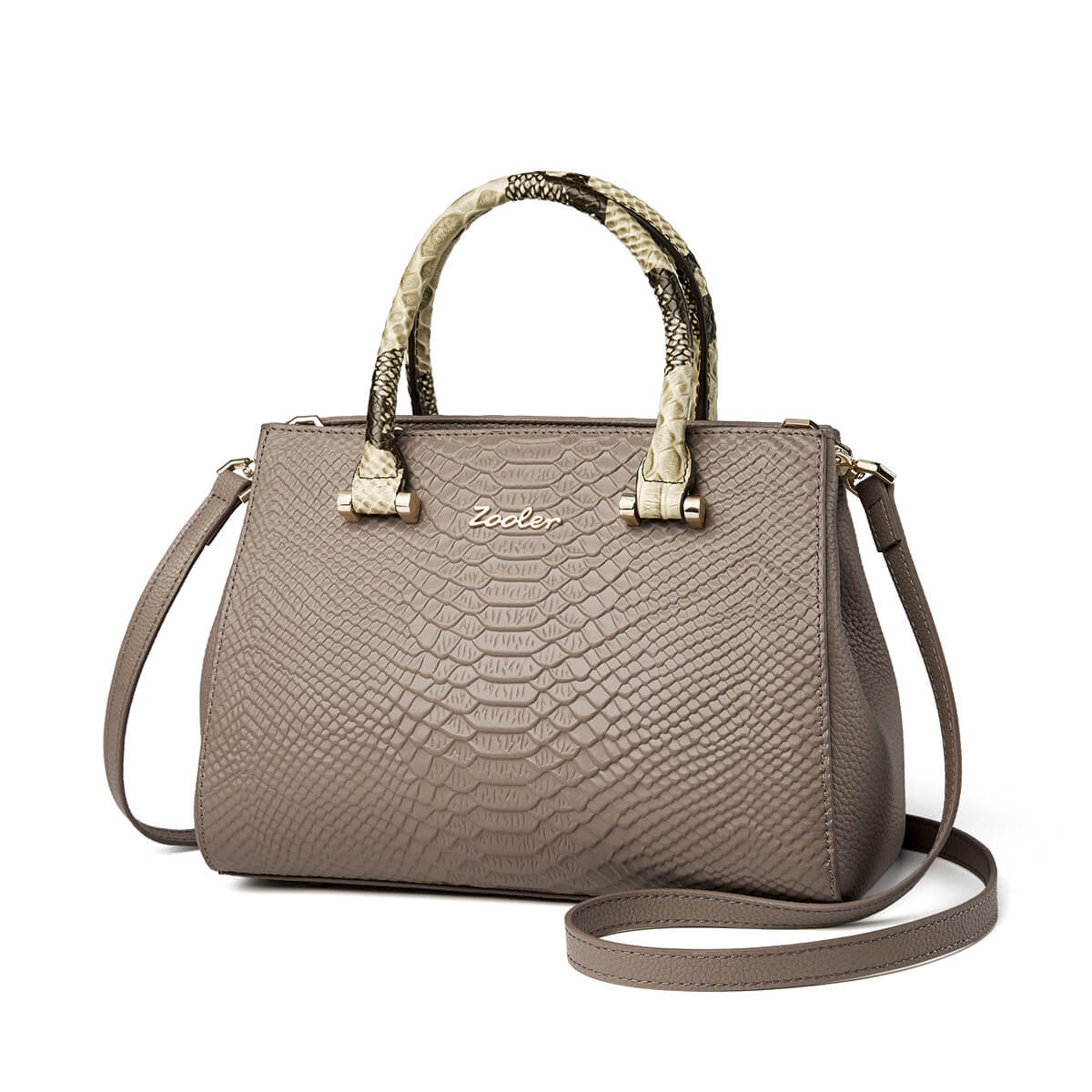 Khaki Snake Skin Handbag