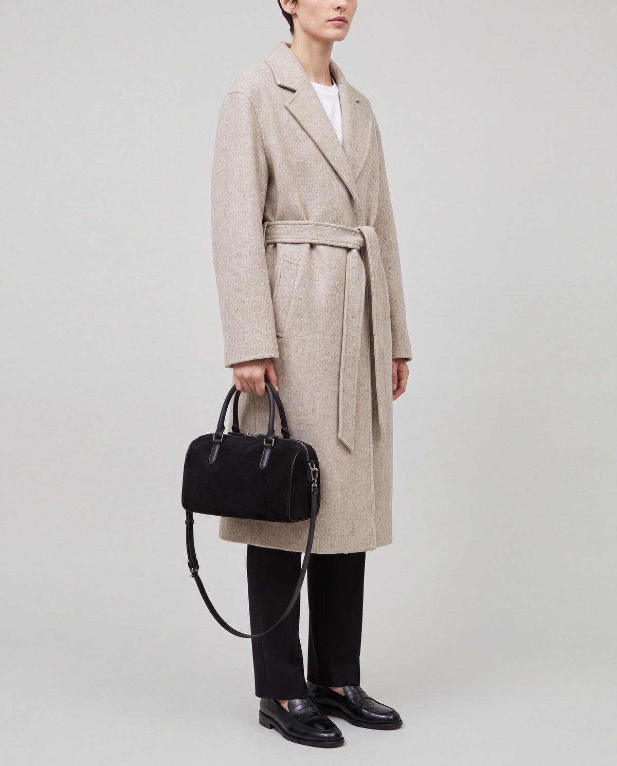 Brera bag in Black – worn by model, close-up