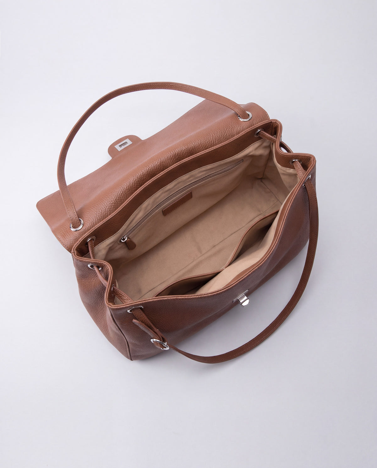 Brio Large bag in Brown – interior view