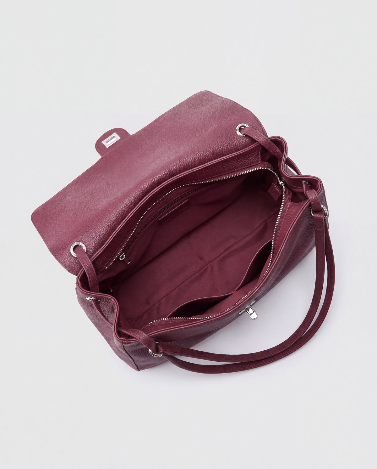 Brio Large bag in Burgundy – interior view