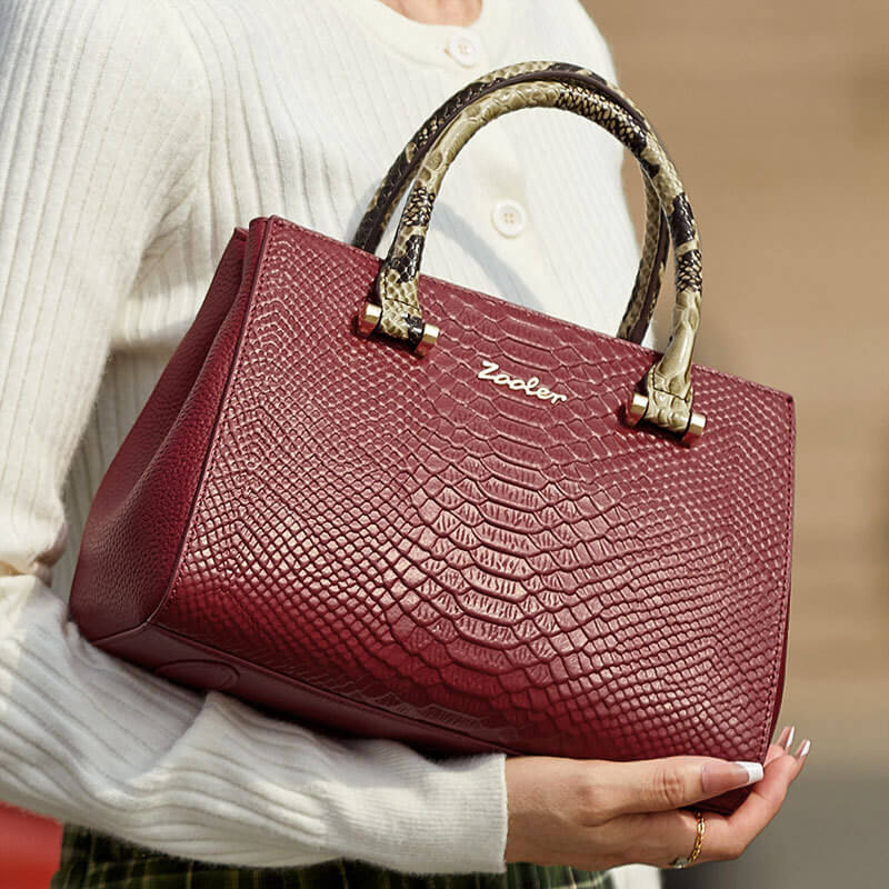 Red Snake Skin Handbag