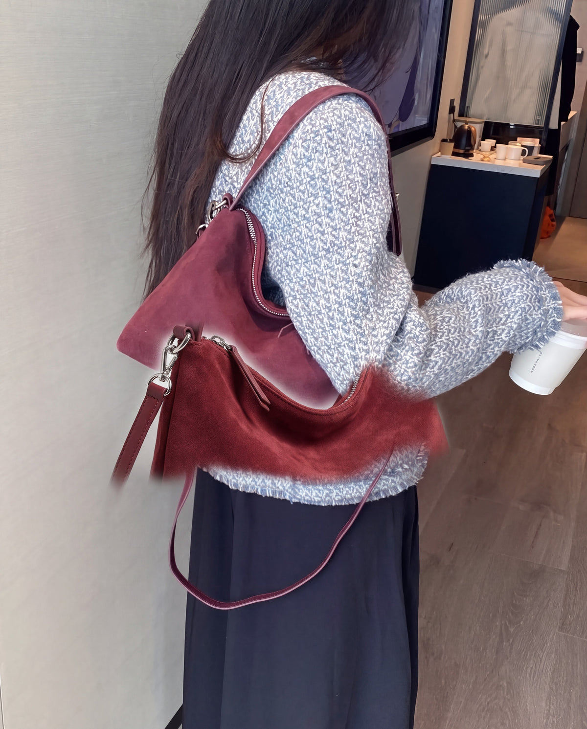 Calma bag in Red – three-quarter view