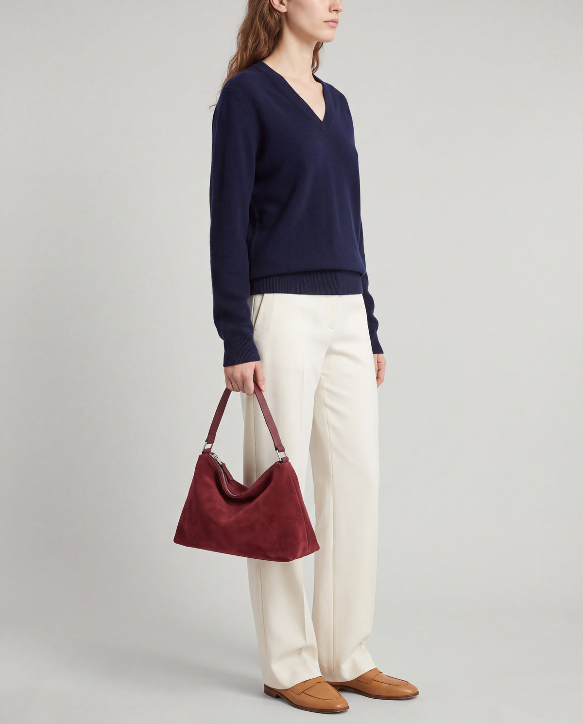 Calma bag in Red – worn by model, close-up
