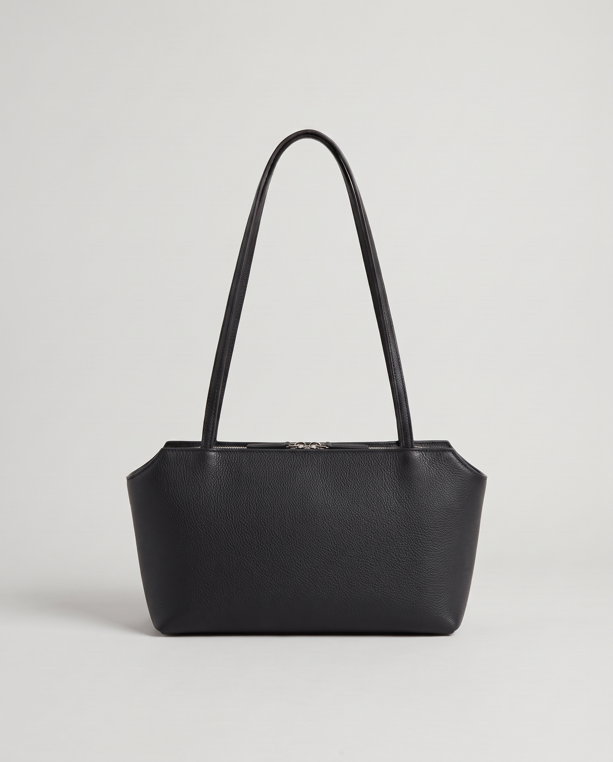 Capri leather shoulder bag in black, front view