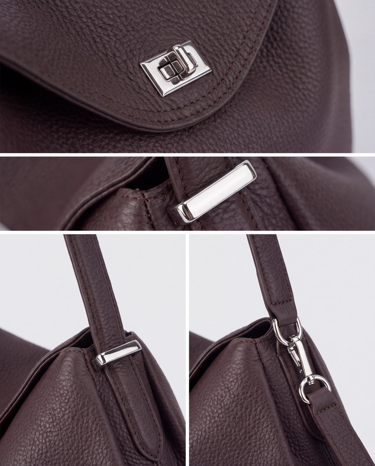 Como bag in Espresso – hardware detail