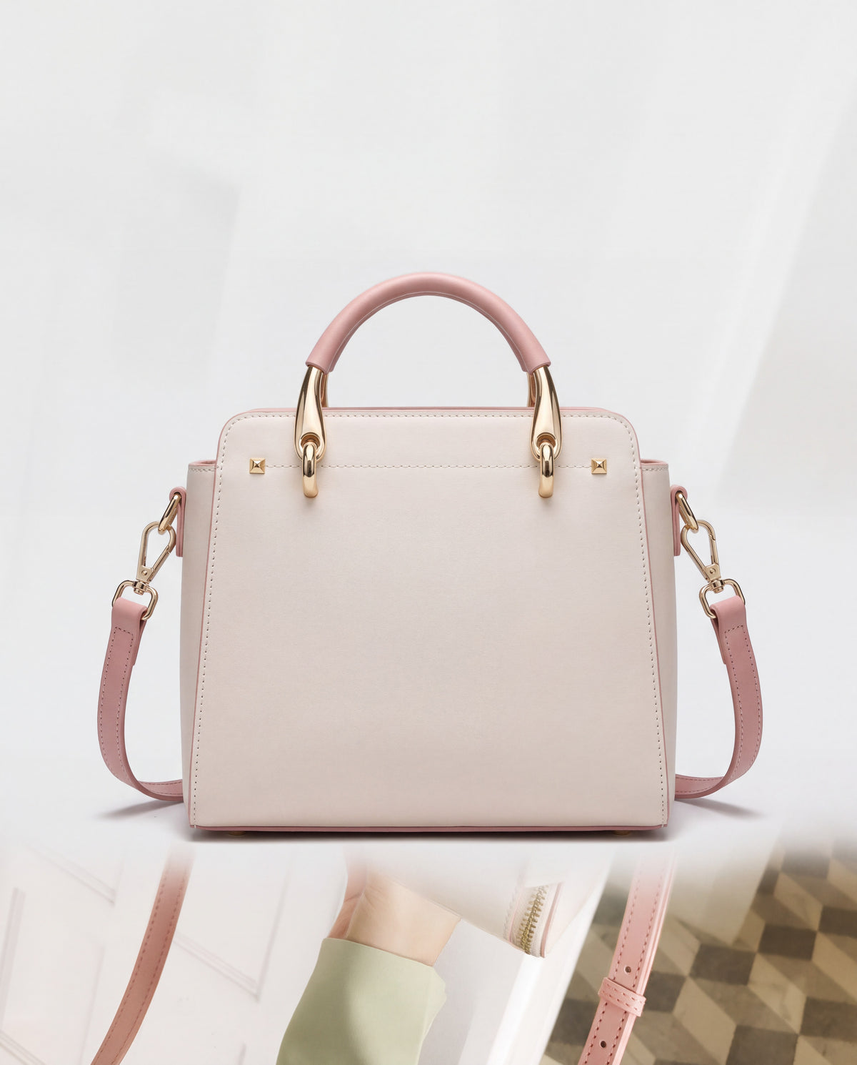 Contrast bag in Chalk – back view