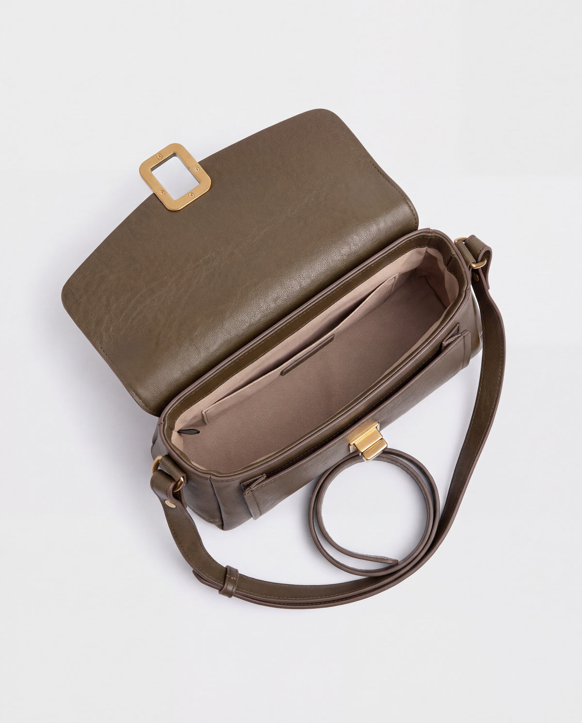 Creta bag in Olive – interior view