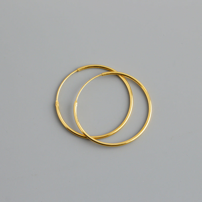 Gold Minimalist Thin Hoop Earrings