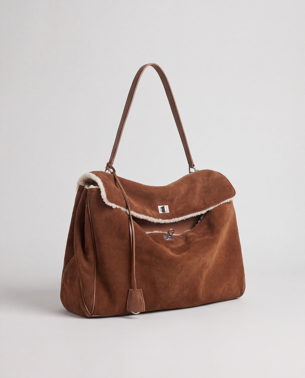 Dolce Large bag in Brown – three-quarter view