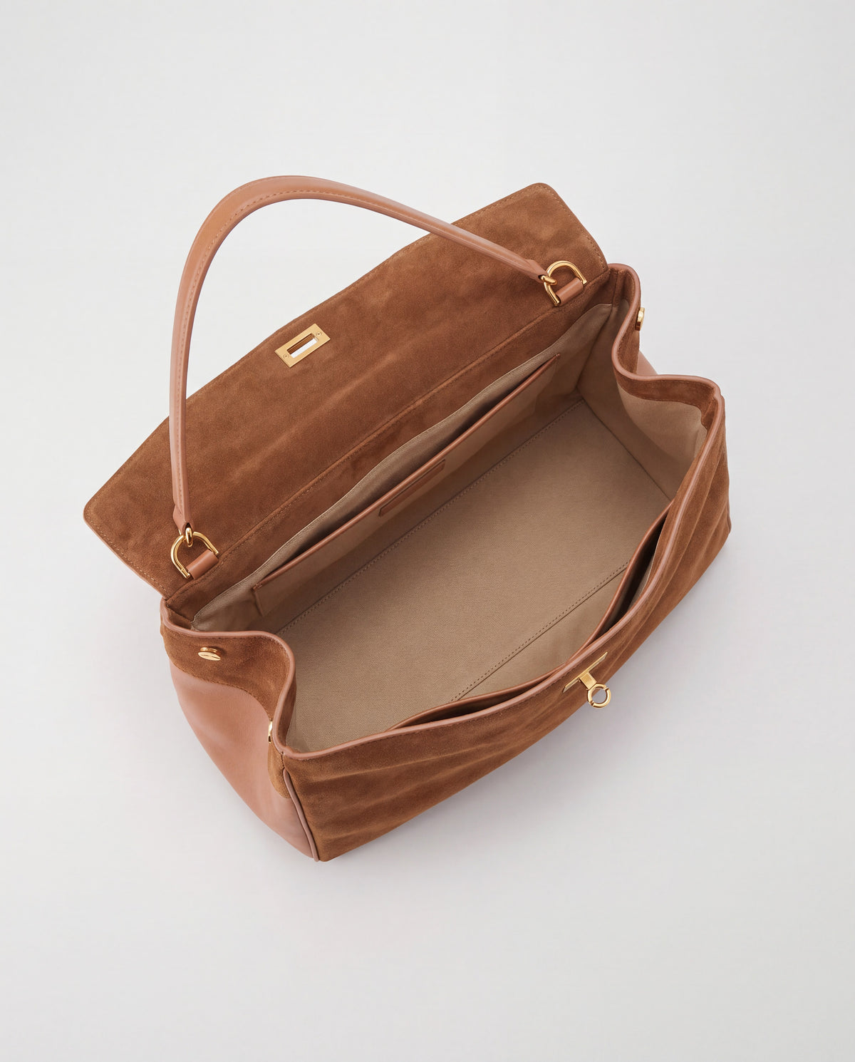 Dolce Large bag in Cognac – interior view