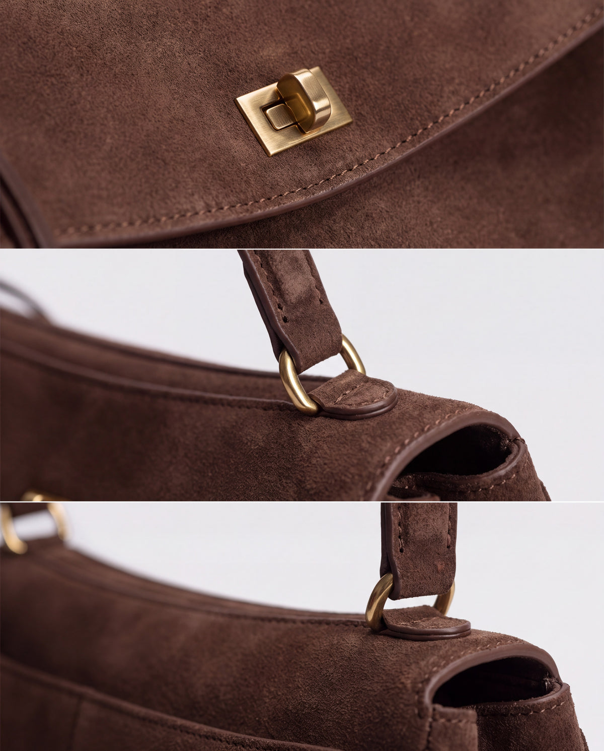 Dolce Large bag in Mocha – hardware detail