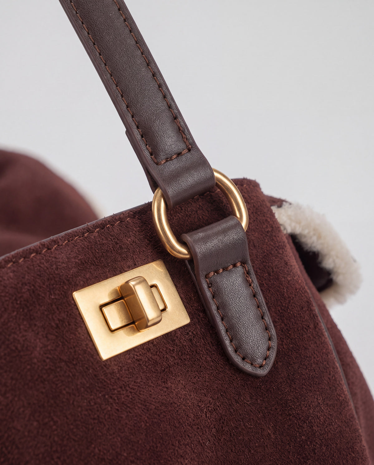 Dolce Medium bag in Mahogany – hardware detail
