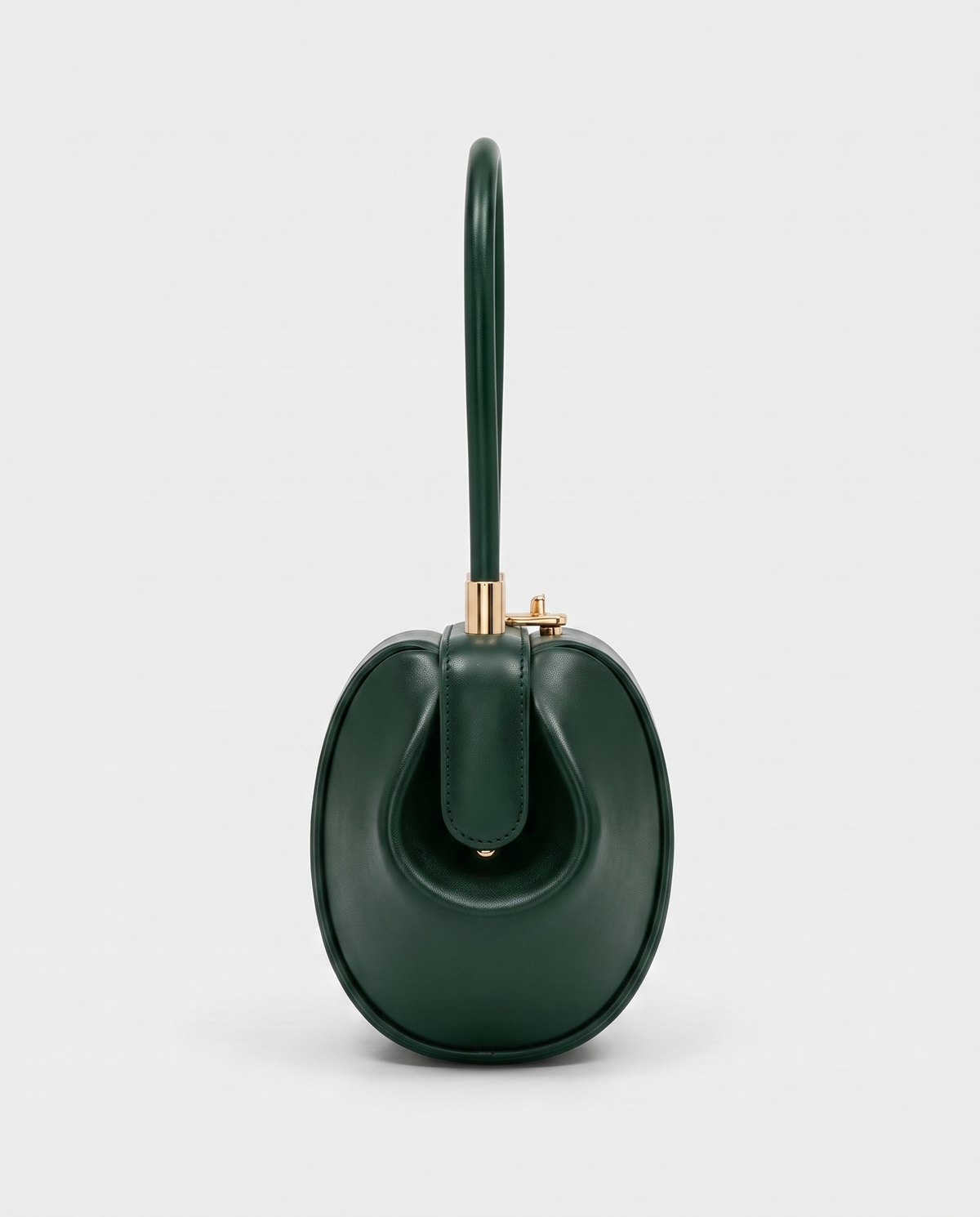 Dumpling Maxi leather top-handle bag in Green – side view