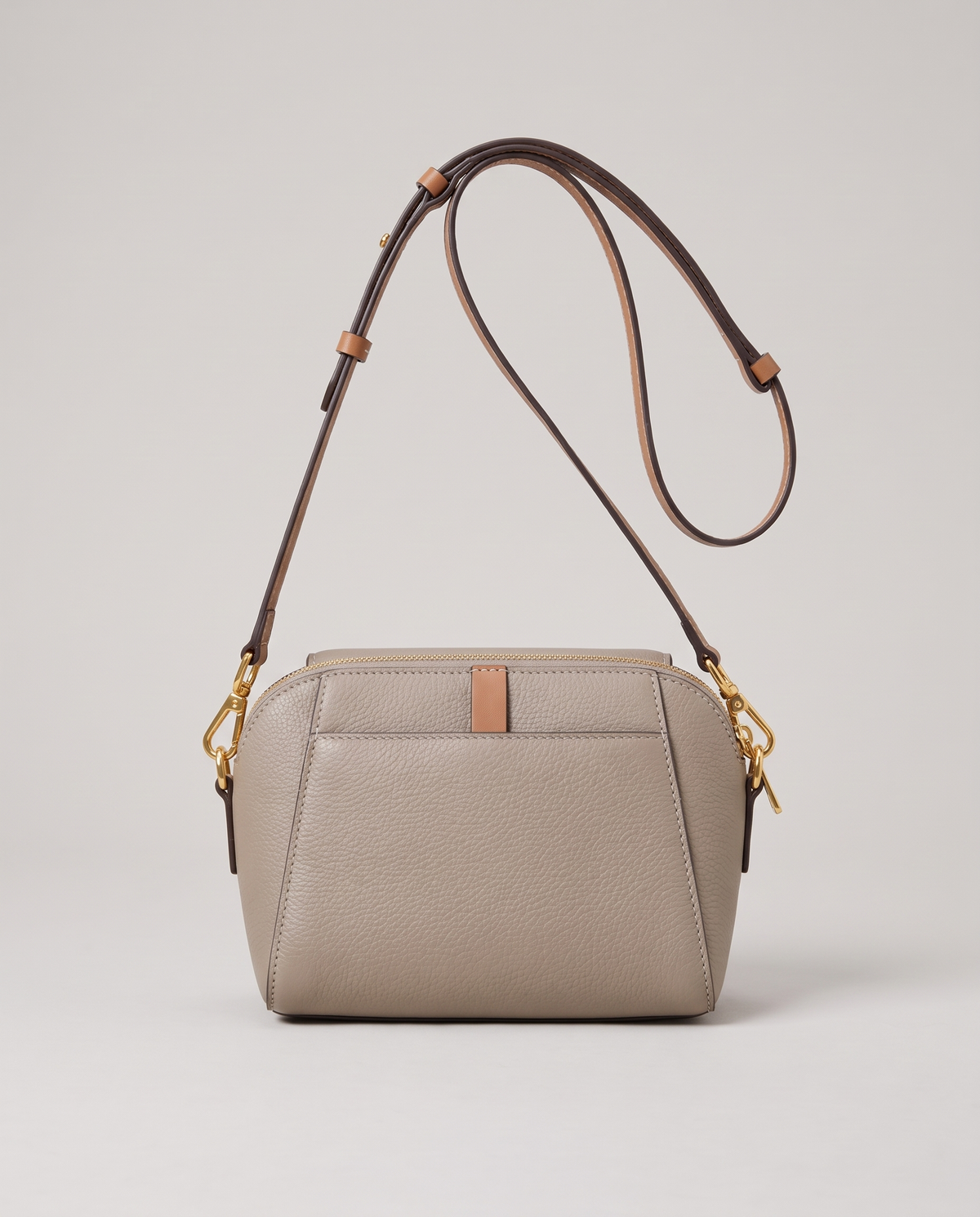 Elara mini leather crossbody in Grey – back view